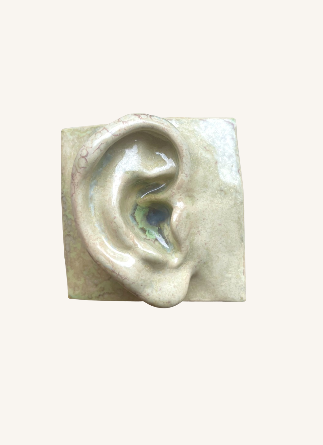 Square Ear Right vægrelief | Crystal Green