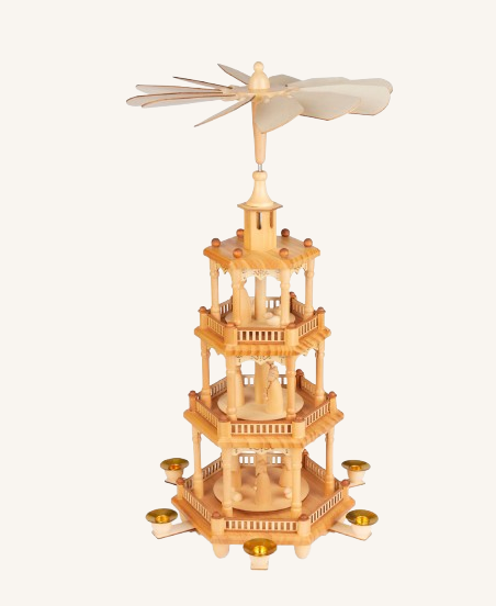 Stor Weihnacht Pyramide / Julekarrusel i træ no. 5