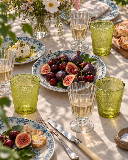 Kiwi Bubbles | Mundblæste italienske glas