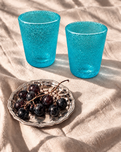 Turkis Bubbles | Mundblæste italienske glas