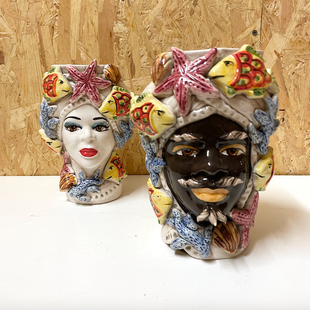 Uomo Pesce Moro | Sicilian head vase
