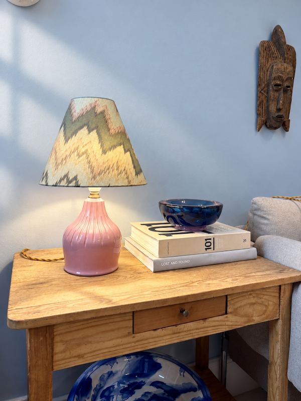 Dansk keramik bordlampe i lyserød