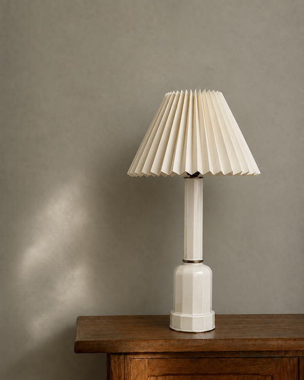 Hvid opaline Heiberg lampe, stor
