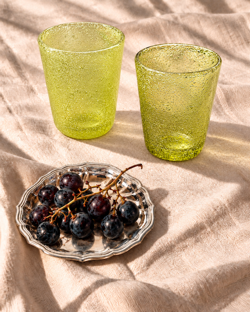 Kiwi Bubbles | Mundblæste italienske glas