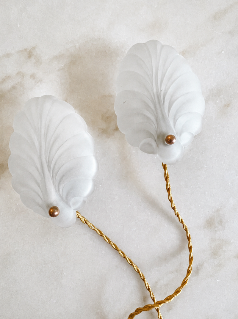 Vintage muslinge væglampe / natlampe