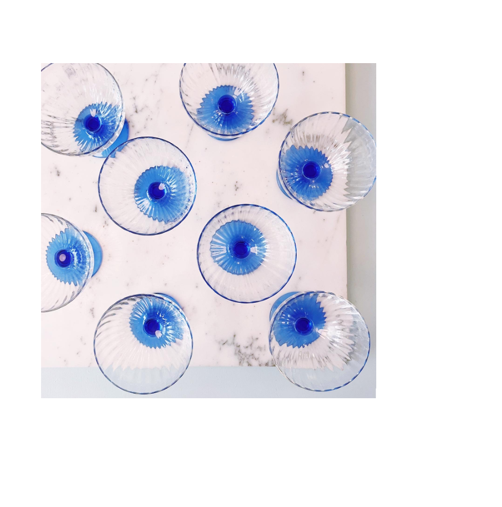 Italian Champagne Bowls ~ Blue