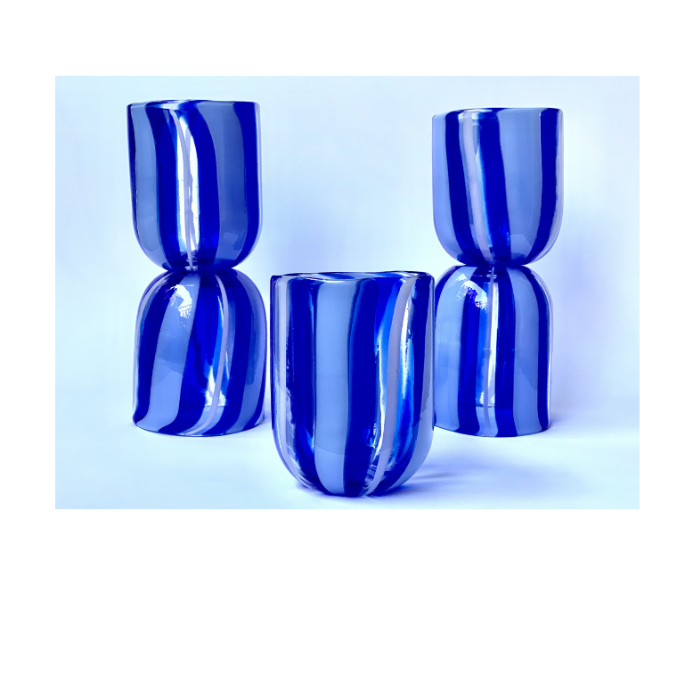 Murano glas striber ~ Blå