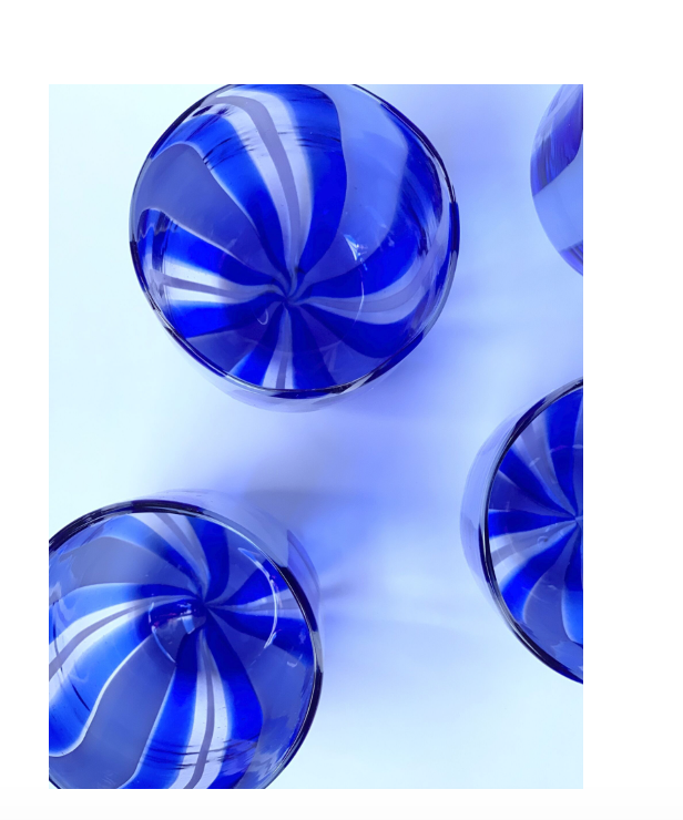 Murano glas striber ~ Blå