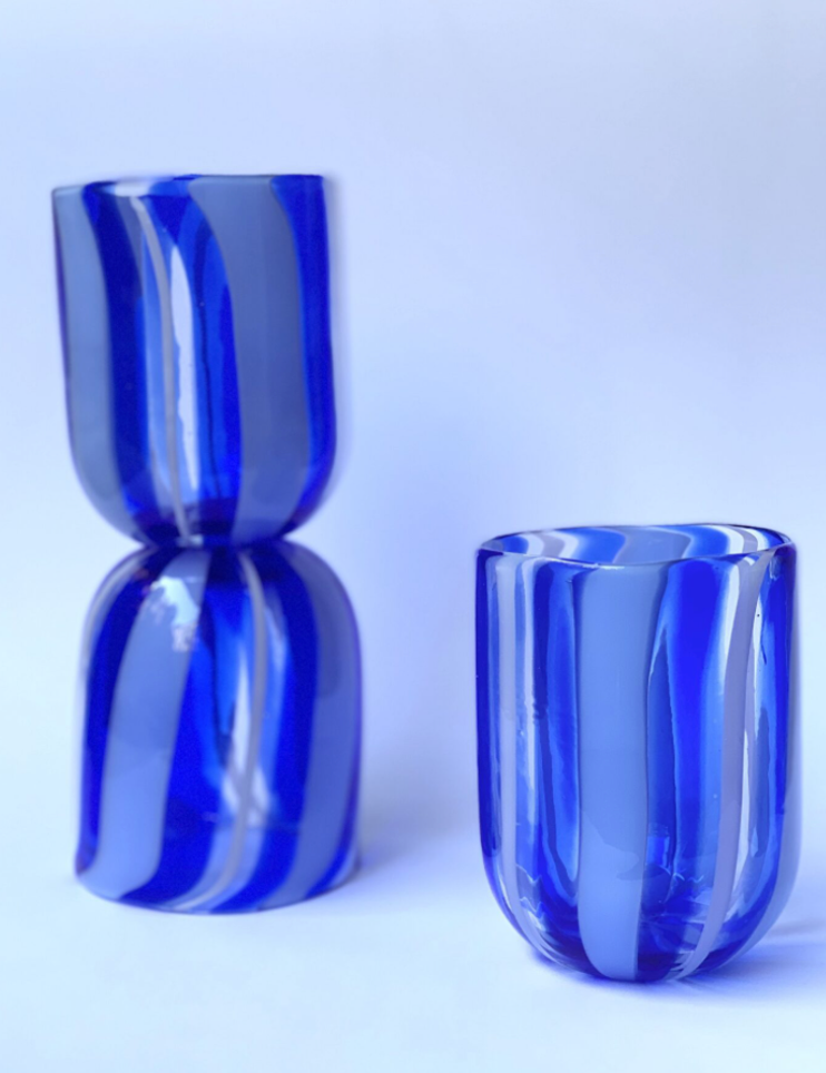 Murano glas striber ~ Blå