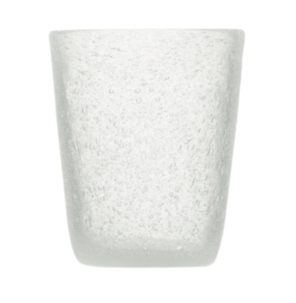 Mundblæst Bubble glas ~ Hvid