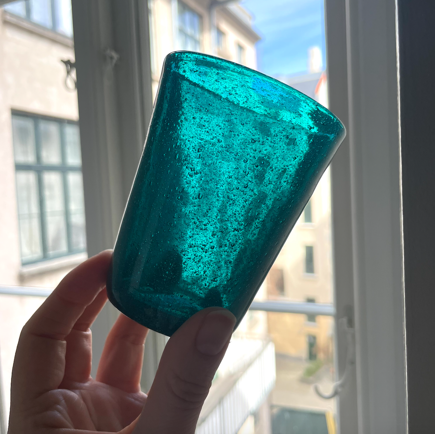 Mundblæst Bubble glas ~ Petroleum