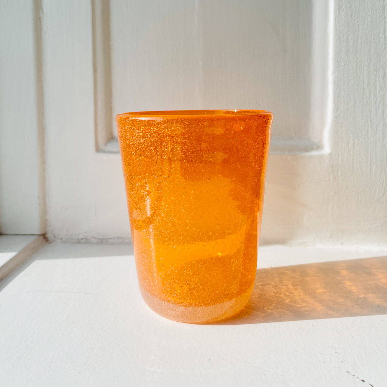 Mundblæst Bubble glas ~ Mandarin