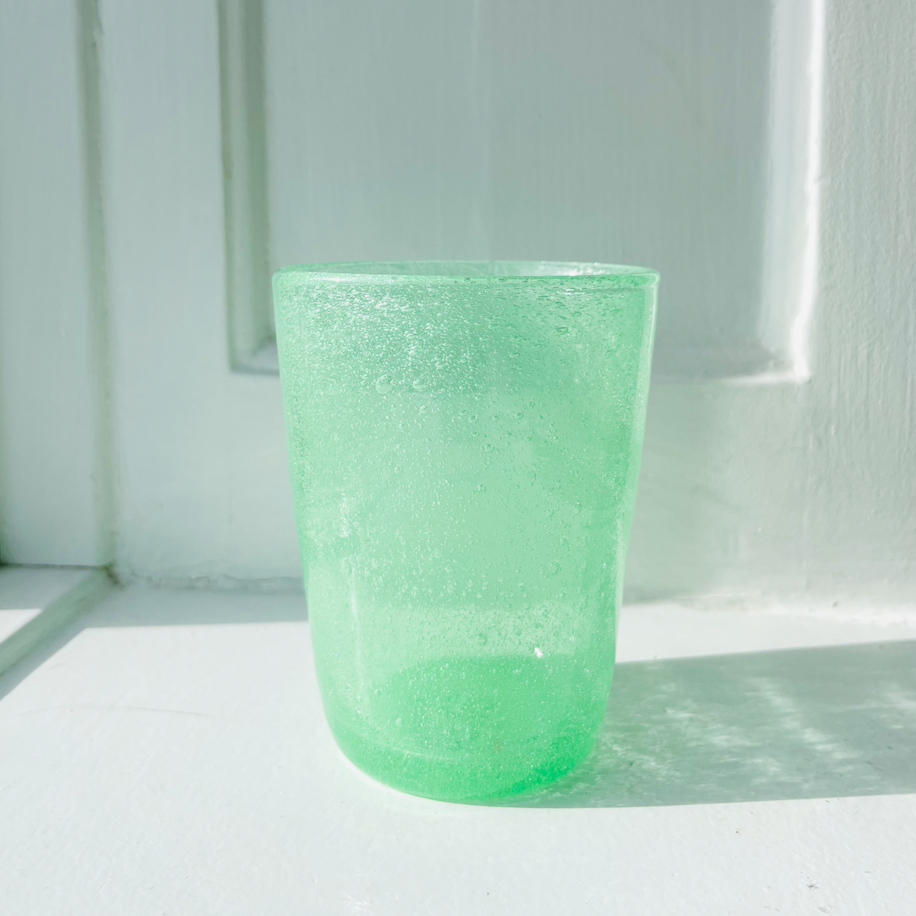 Mundblæst Bubble glas ~ jade