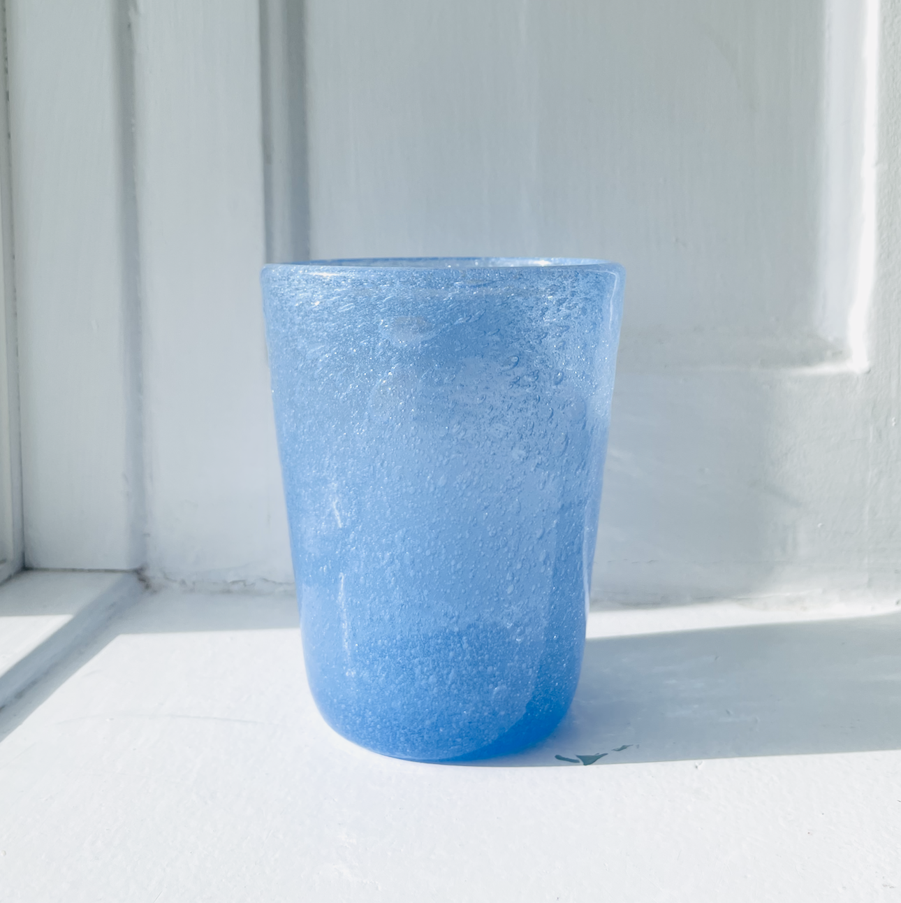 Mundblæst Bubble glas ~ Blå