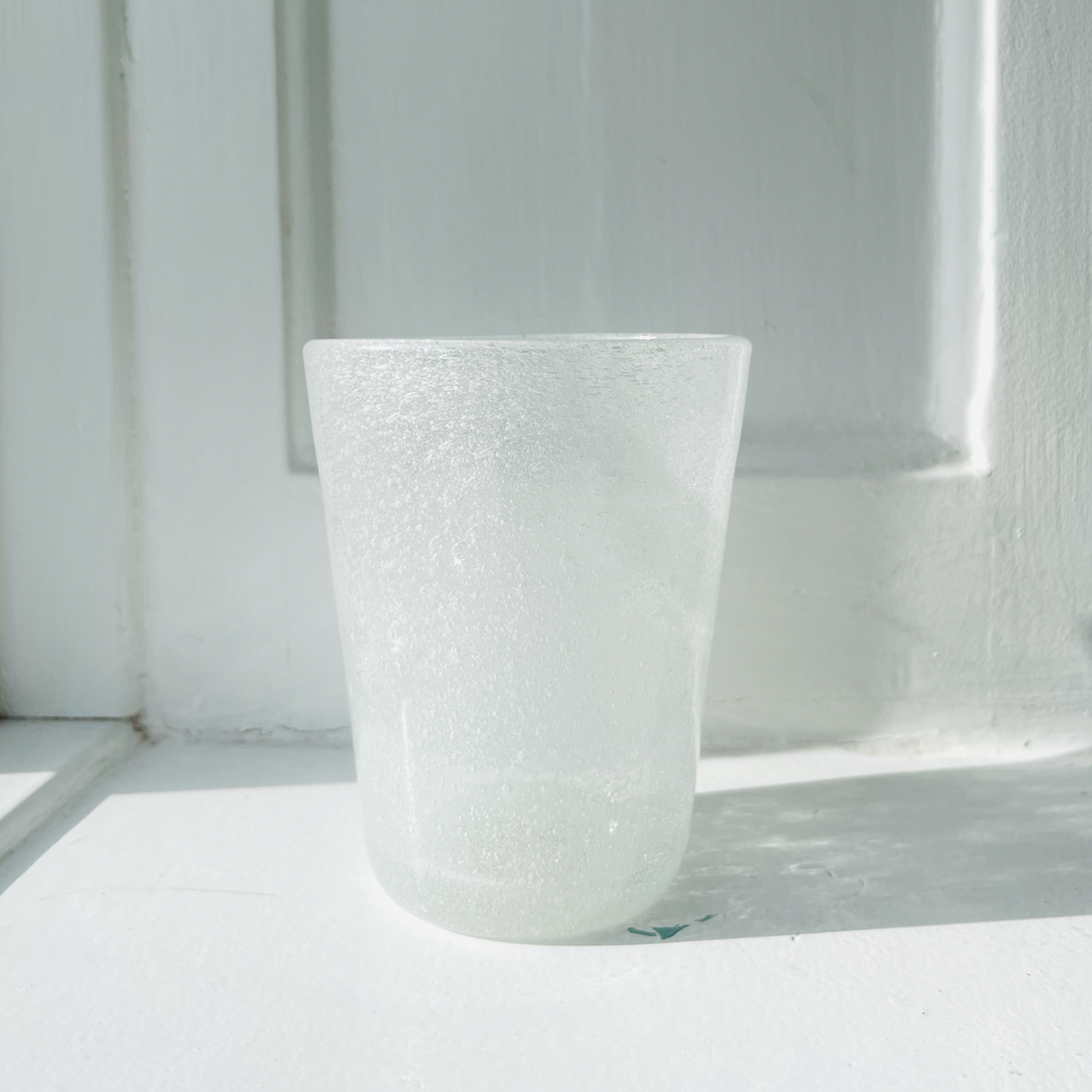 Mundblæst Bubble glas ~ Hvid