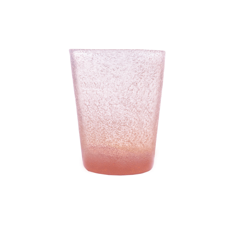 Mouth blown Bubble glass ~ Peach