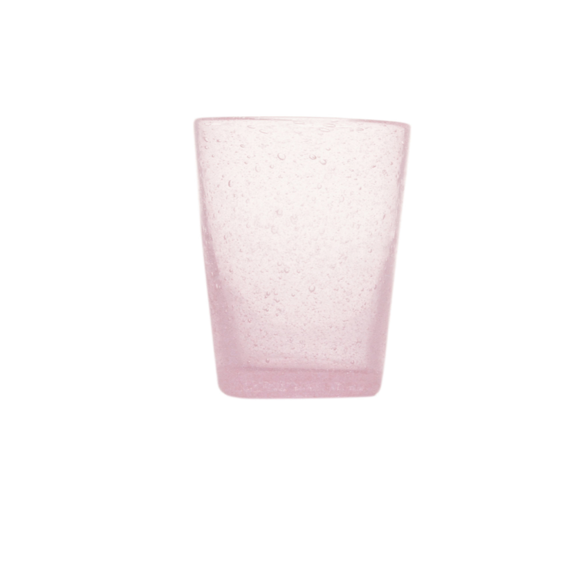 Mundblæst Bubble glas ~ Lyserød