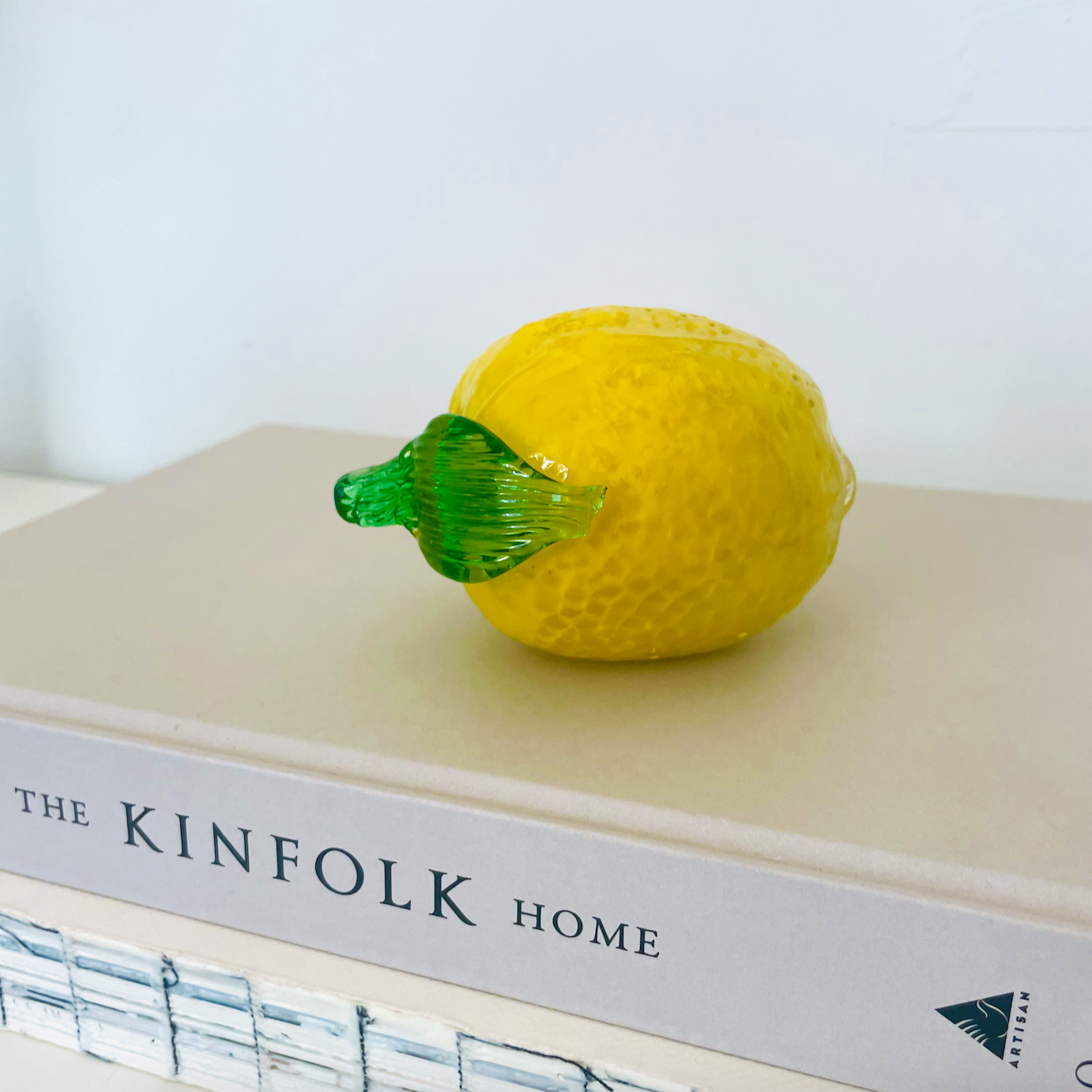 Stor mundblæst glas citron